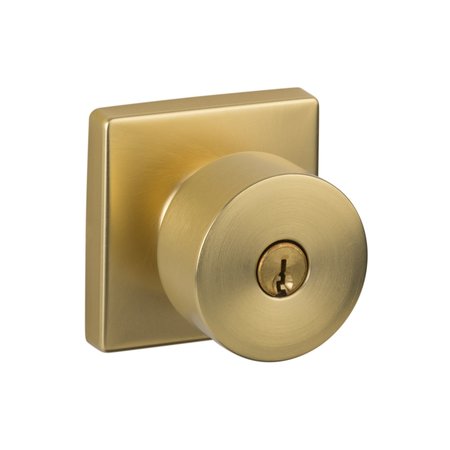 SURE-LOC HARDWARE Sure-Loc Hardware Bergen Square Entry Knobset, Satin Brass BG107-SQ SB